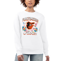 MLB Baltimore Orioles G-III 4Her by Carl Banks Women's Flowers Graphic Pullover Sweatshirt