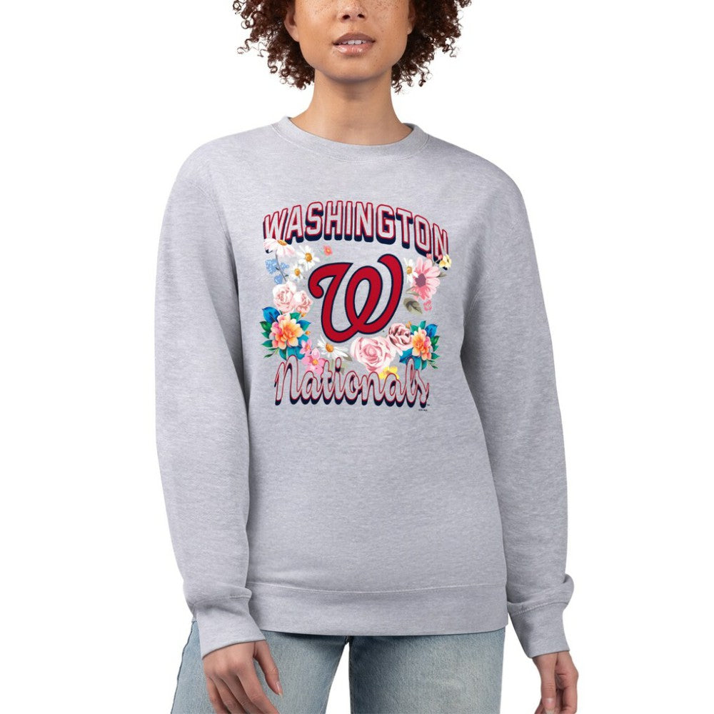 MLB Washington Nationals G-III 4Her by Carl Banks Women's Flowers Graphic Pullover Sweatshirt