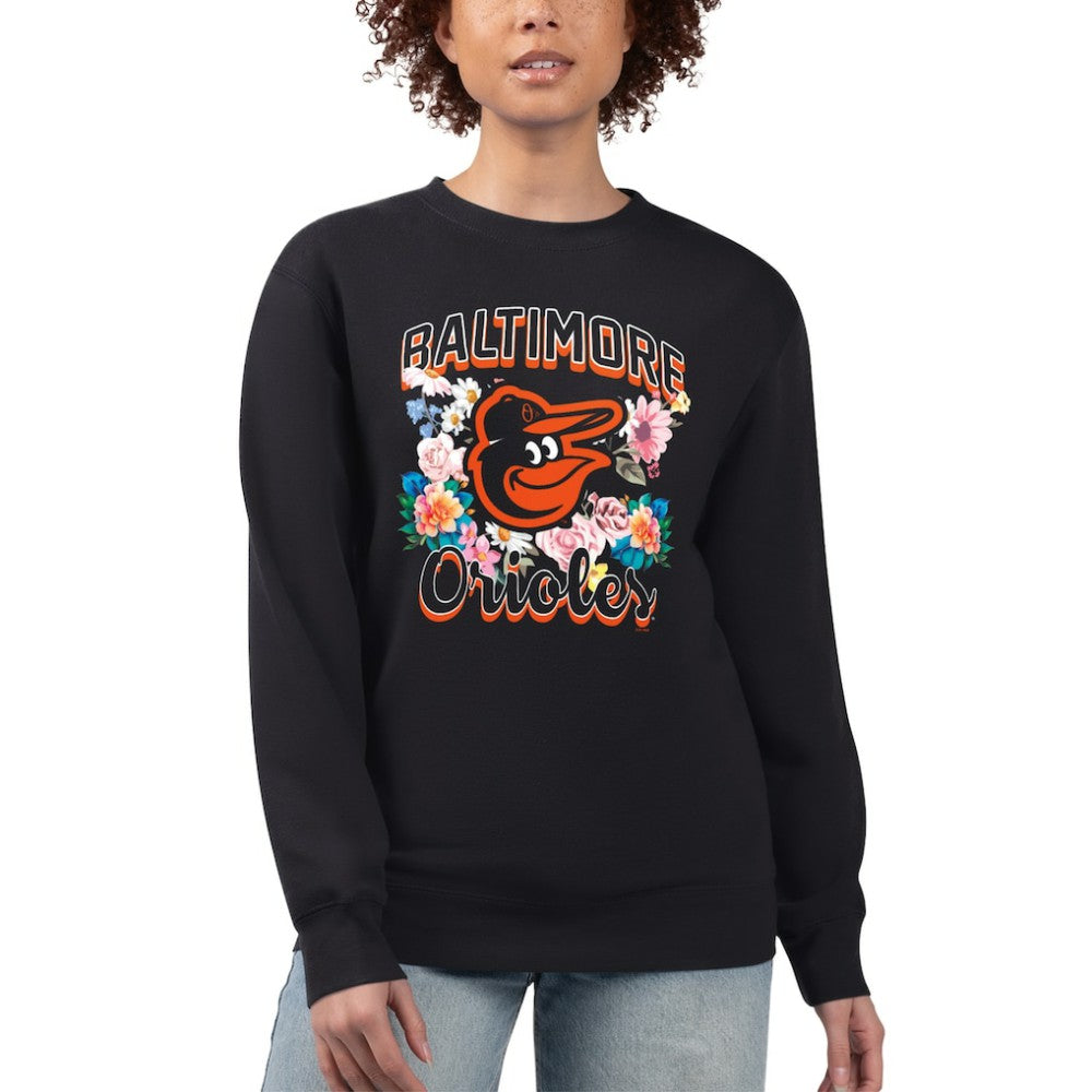 MLB Baltimore Orioles G-III 4Her by Carl Banks Women's Flowers Graphic Pullover Sweatshirt