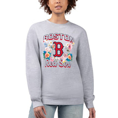 MLB Boston Red Sox G-III 4Her by Carl Banks Women's Flowers Graphic Pullover Sweatshirt