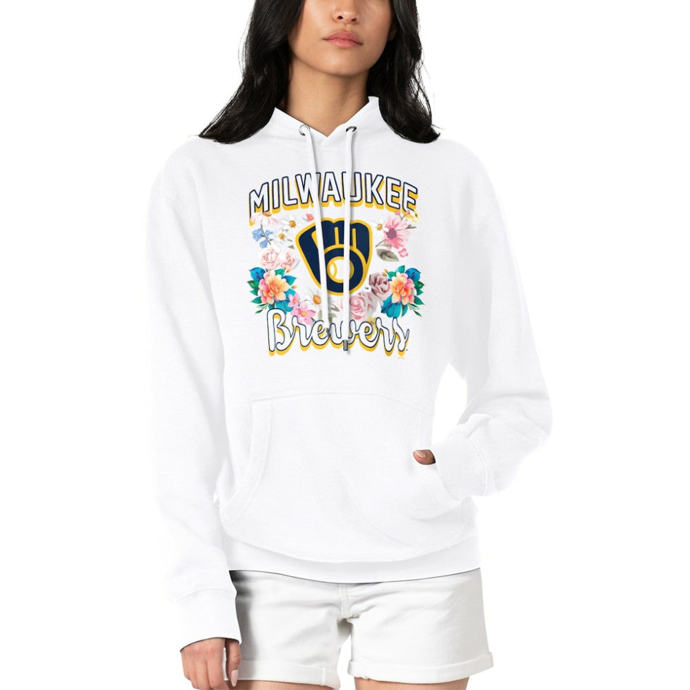 MLB Milwaukee Brewers G-III 4Her by Carl Banks Women's Flowers Graphic Pullover Hoodie