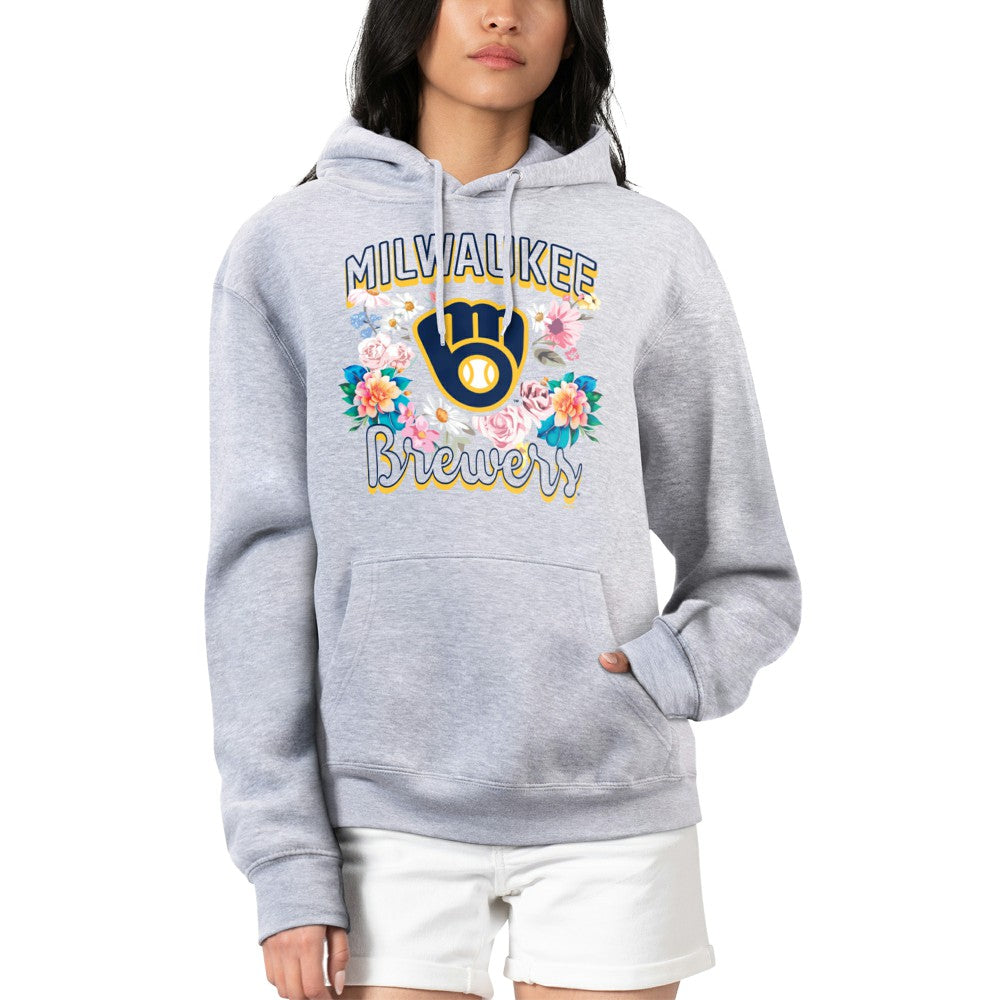 MLB Milwaukee Brewers G-III 4Her by Carl Banks Women's Flowers Graphic Pullover Hoodie