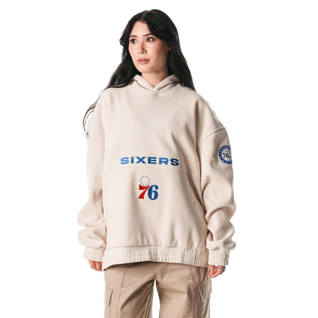 NBA Philadelphia 76ers The Wild Collective Unisex Corduroy Tri-Blend Pullover Hoodie