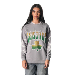 NBA Boston Celtics The Wild Collective Women's Bleached Tie-Dye Pullover Sweatshirt