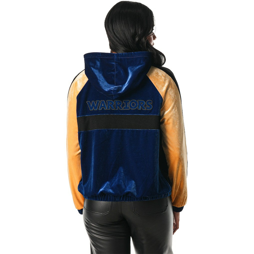 NBA Golden State Warriors The Wild Collective Women's Velour Full-Zip Track Jacket Hoodie sale