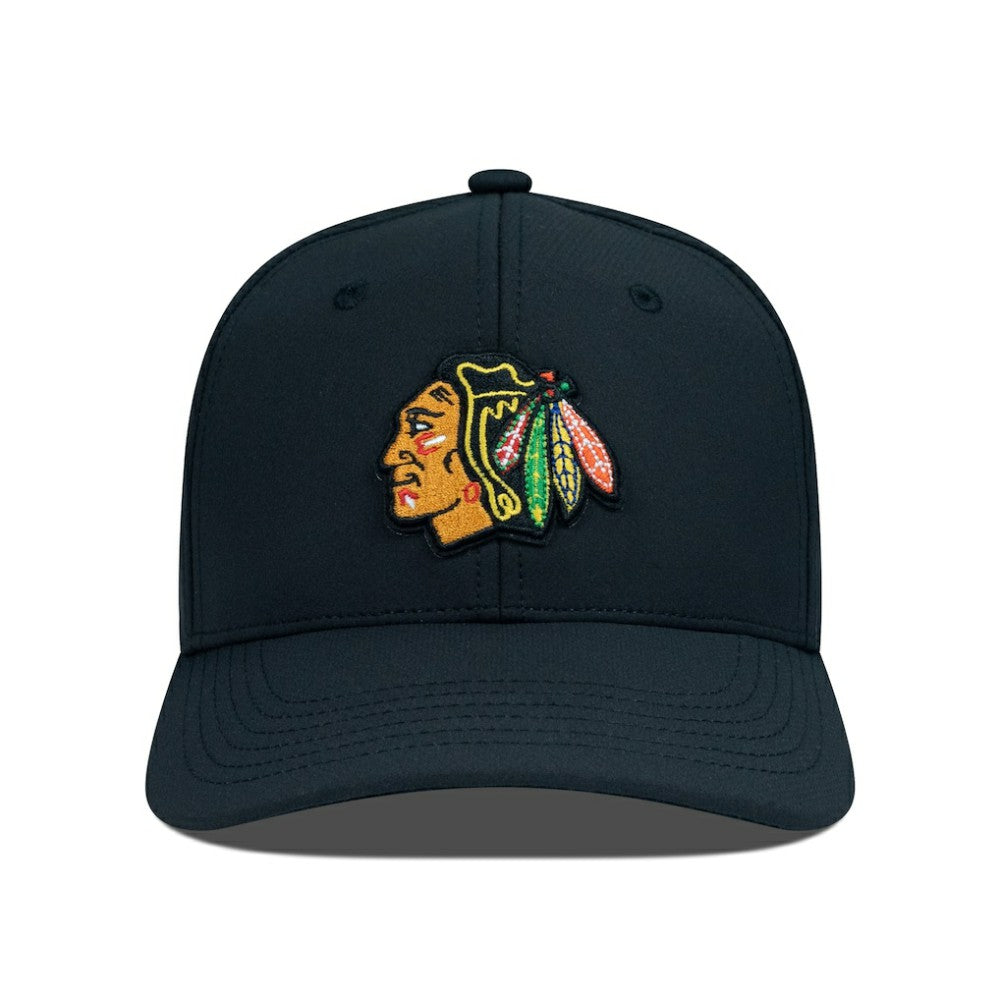 NHL Black Chicago Blackhawks Levelwear Rise Flex Hat