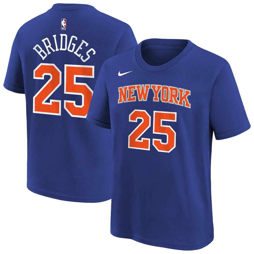NBA Mikal Bridges New York Knicks Youth Icon Name & Number T-Shirt