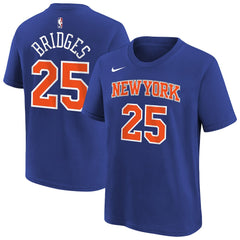 NBA Mikal Bridges New York Knicks Youth Icon Name & Number T-Shirt
