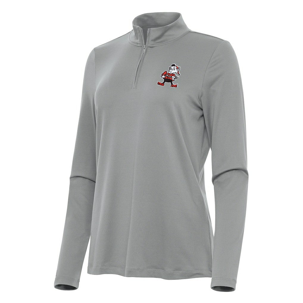 Antigua Women's Reprocess Quarter-Zip Top - Cleveland Browns