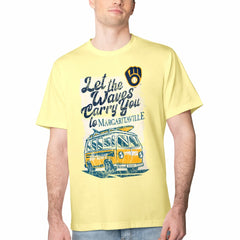 MLB Milwaukee Brewers Margaritaville Bus Waves Graphic T-Shirt