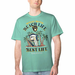 MLB Milwaukee Brewers Margaritaville Beach Hut Graphic T-Shirt