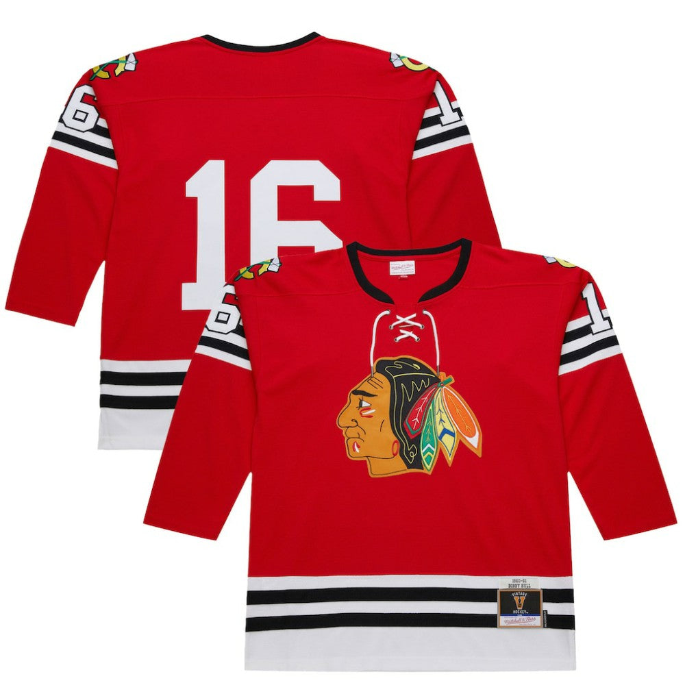 NHL Scarlet Bobby Hull Chicago Blackhawks 1960-61 Power Play Jersey