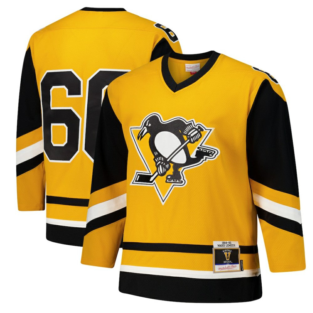 NHL Gold Mario Lemieux Pittsburgh Penguins 1984-85 Power Play Jersey