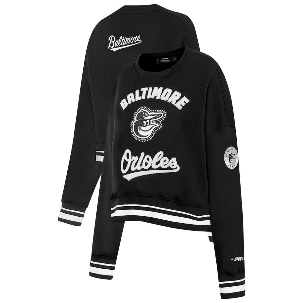 MLB Baltimore Orioles Pro Standard Women's Pearl Cropped Pullover Sweatshirt