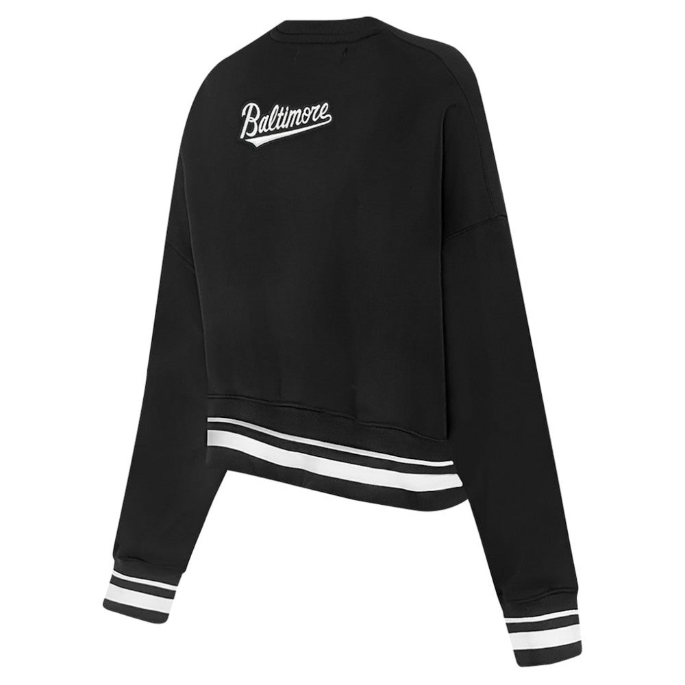 MLB Baltimore Orioles Pro Standard Women's Pearl Cropped Pullover Sweatshirt