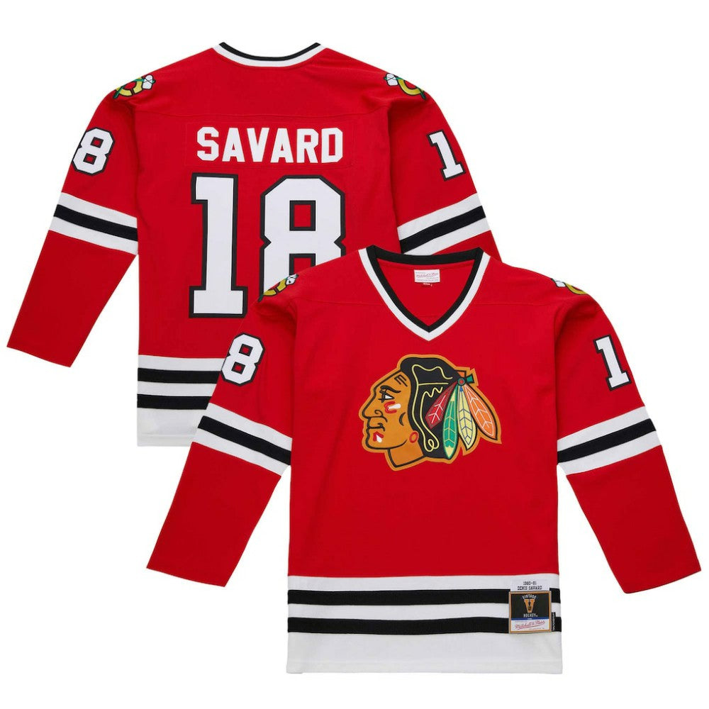 NHL Scarlet Denis Savard Chicago Blackhawks 1980-81 Power Play Jersey