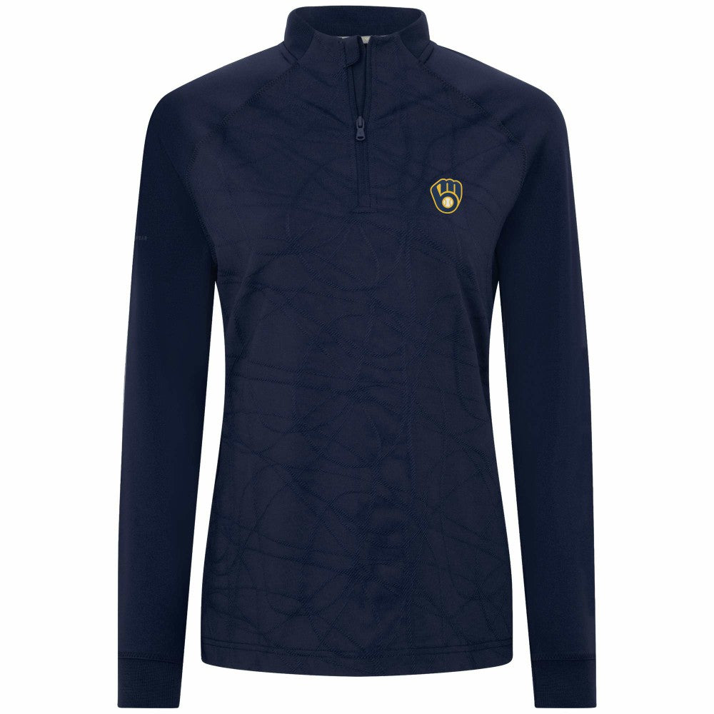 MLB Milwaukee Brewers Levelwear Women's Amethyst Insignia 2.0 Quarter-Zip Jacket