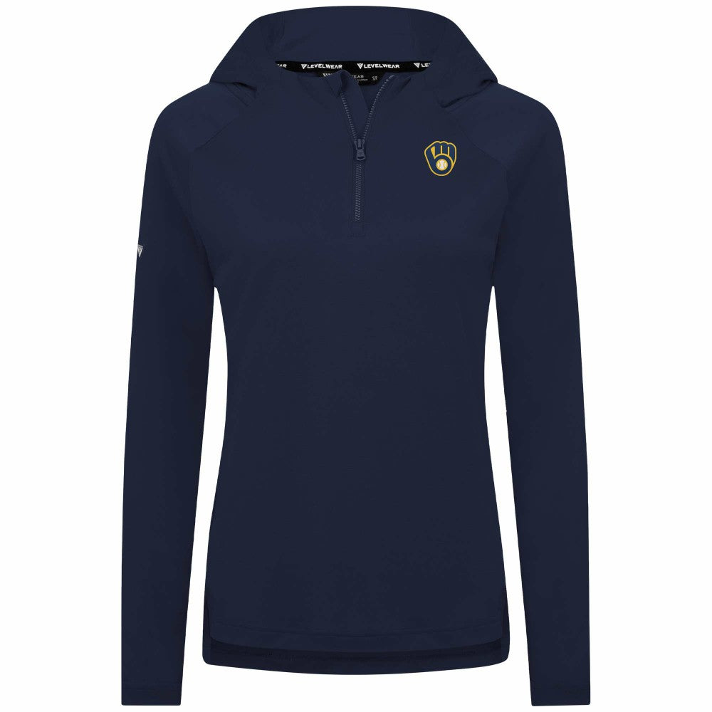 MLB Milwaukee Brewers Levelwear Women's Raven Insignia 2.0 Quarter-Zip Jacket