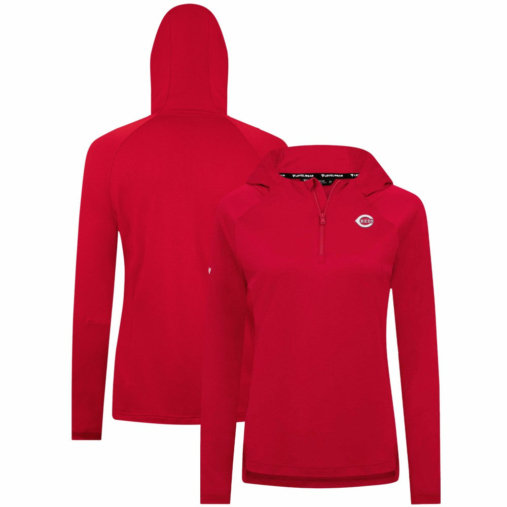 MLB Cincinnati Reds Levelwear Women's Raven Insignia 2.0 Quarter-Zip Jacket
