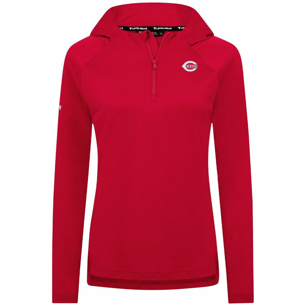 MLB Cincinnati Reds Levelwear Women's Raven Insignia 2.0 Quarter-Zip Jacket