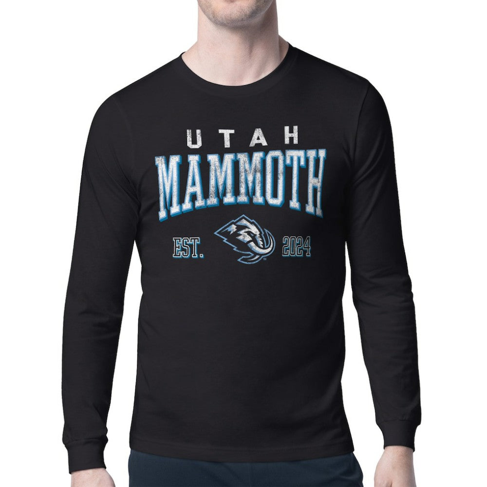 NHL Black Utah Mammoth Starter Retro Graphic Long Sleeve T-Shirt