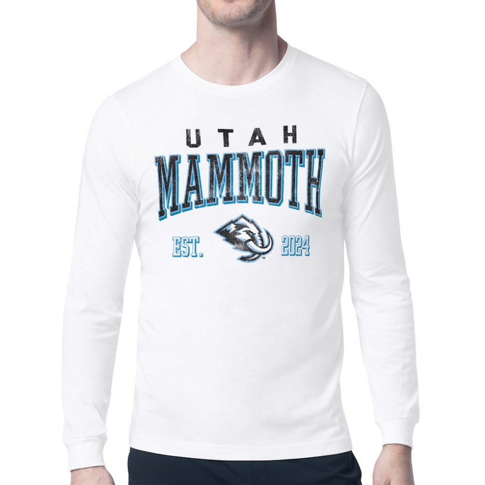 NHL White Utah Mammoth Starter Retro Graphic Long Sleeve T-Shirt