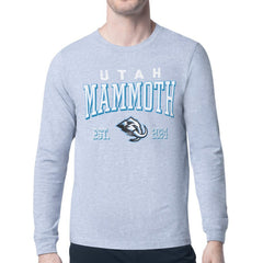 NHL Heather Gray Utah Mammoth Starter Retro Graphic Long Sleeve T-Shirt
