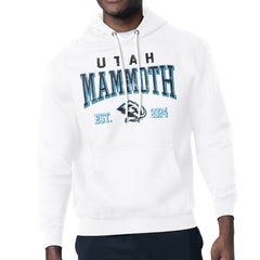 NHL White Utah Mammoth Starter Retro Graphic Fleece Pullover Hoodie