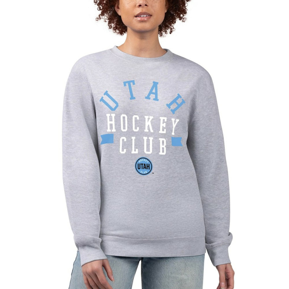 NHL Heather Gray Utah Mammoth G-III 4Her by Carl Banks Women's Graphic Pullover Sweatshirt