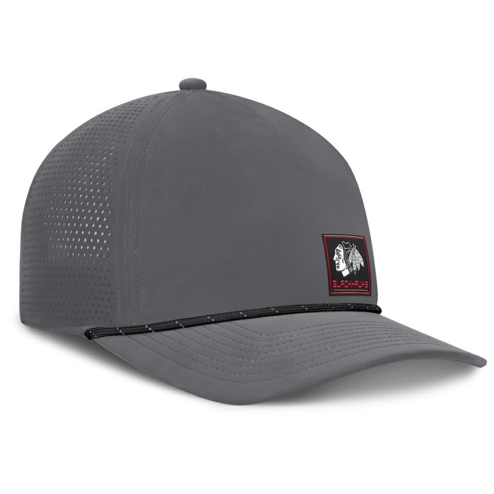 NHL Gray Chicago Blackhawks Fanatics Captain Rope Adjustable Hat