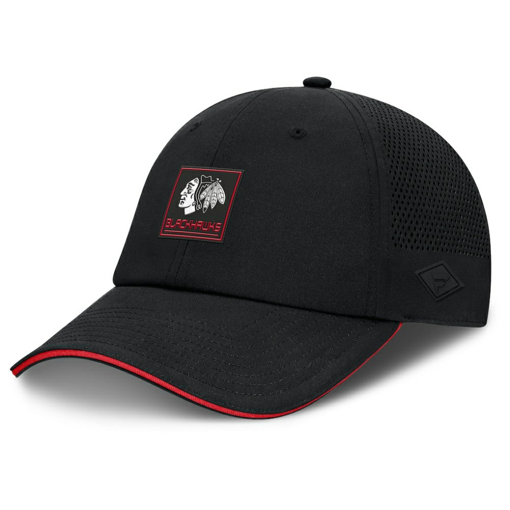 NHL Black Chicago Blackhawks Fanatics Driver Adjustable Hat