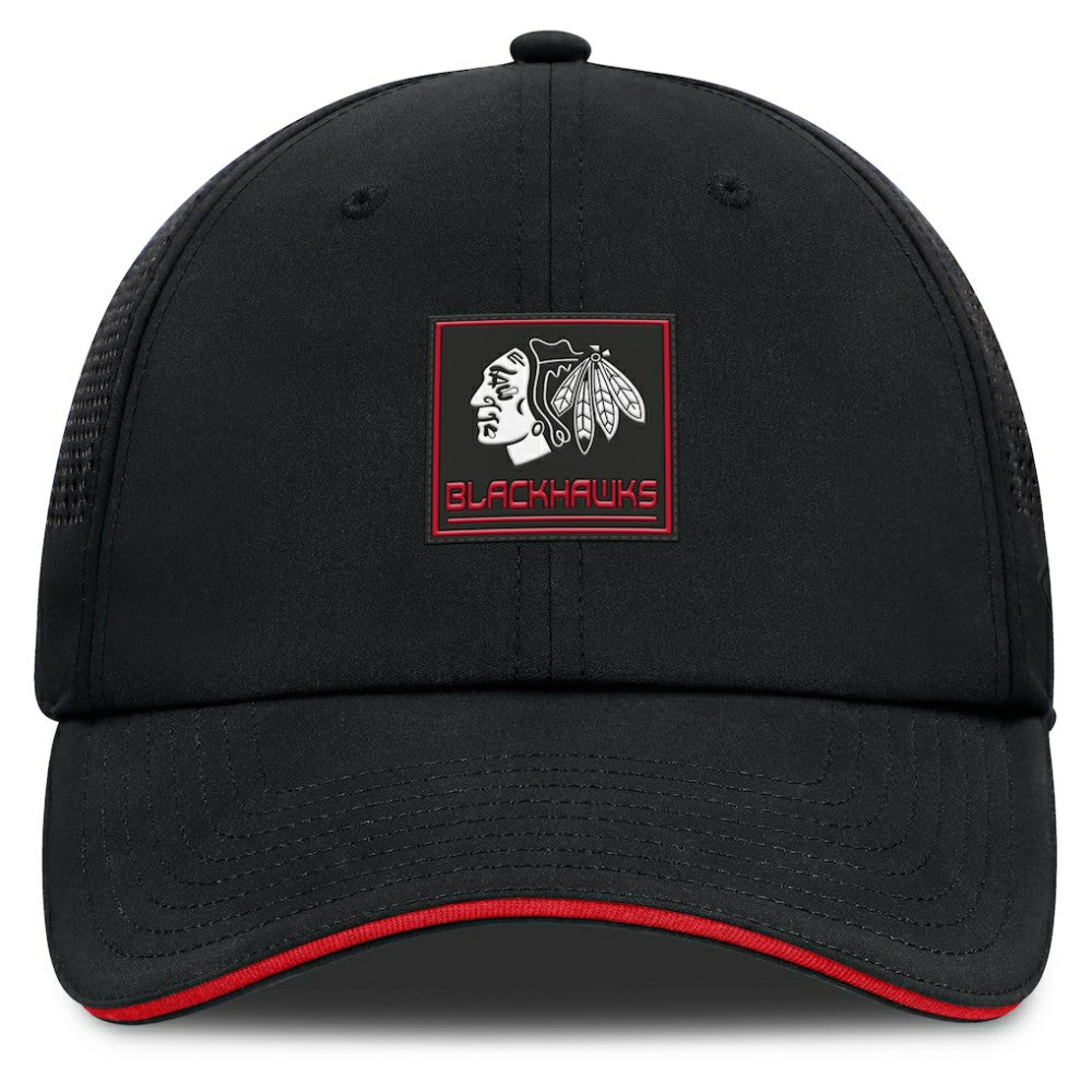 NHL Black Chicago Blackhawks Fanatics Driver Adjustable Hat