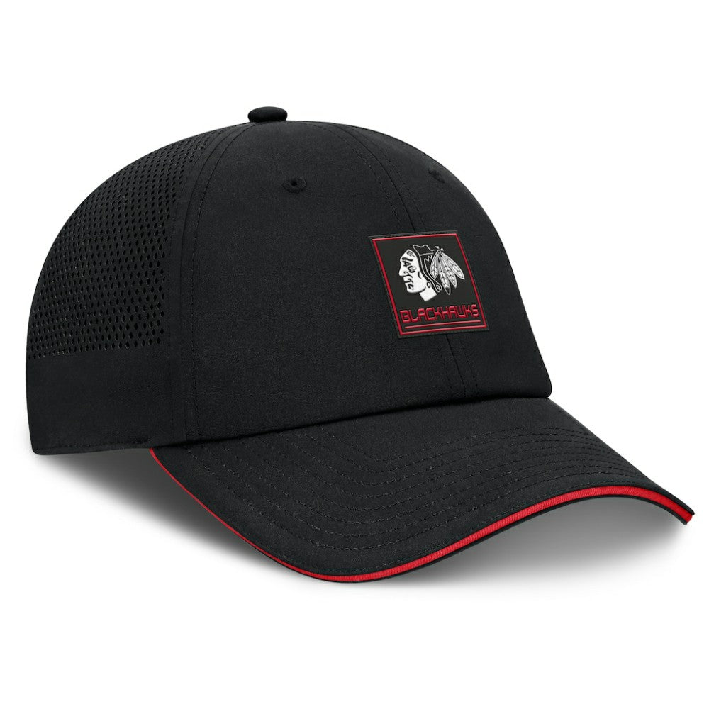 NHL Black Chicago Blackhawks Fanatics Driver Adjustable Hat