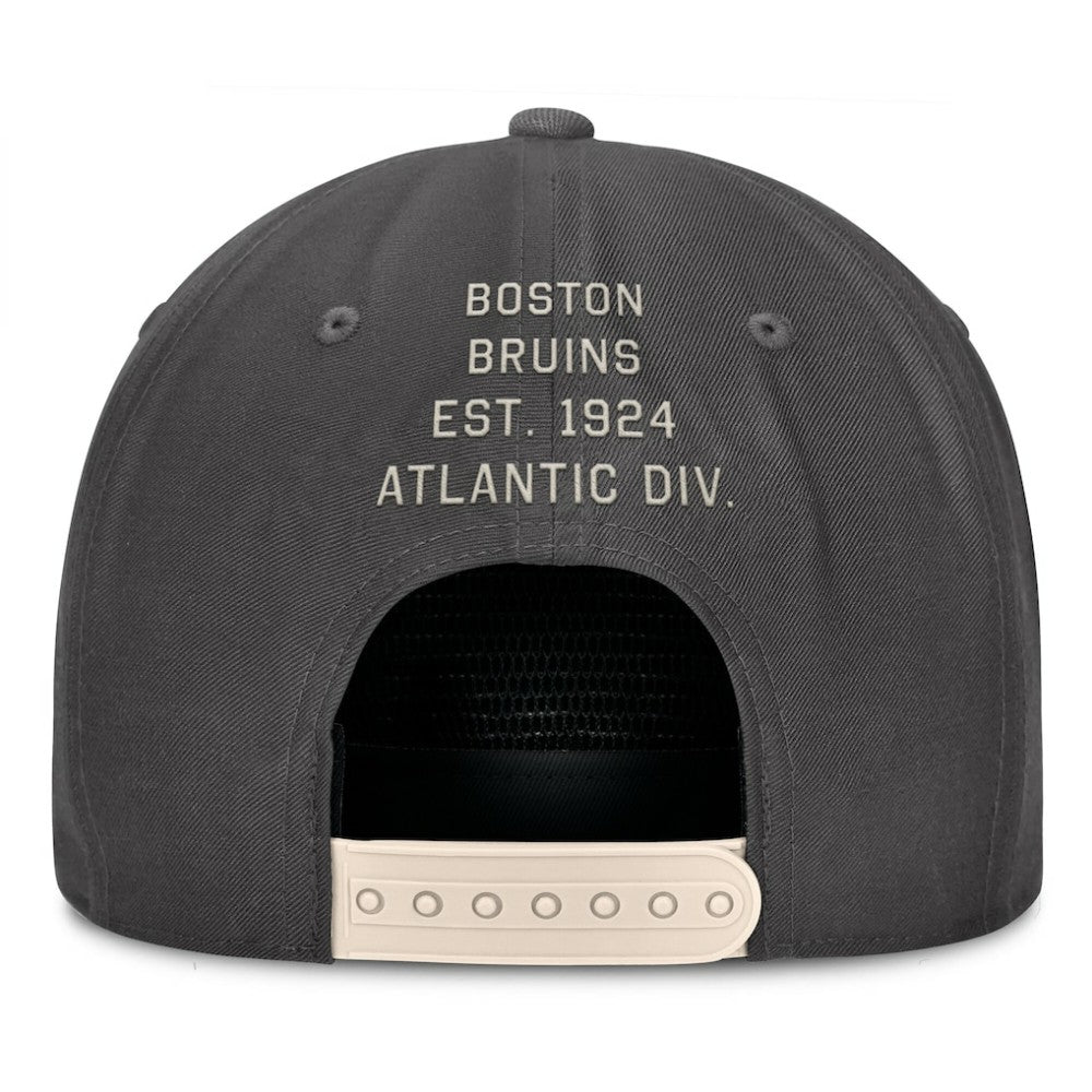 NHL Charcoal Boston Bruins Fanatics Closer Adjustable Hat