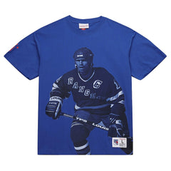 NHL Blue Mark Messier New York Rangers Mitchell & Ness NHL Ultimate Player Vintage Logo T-Shirt