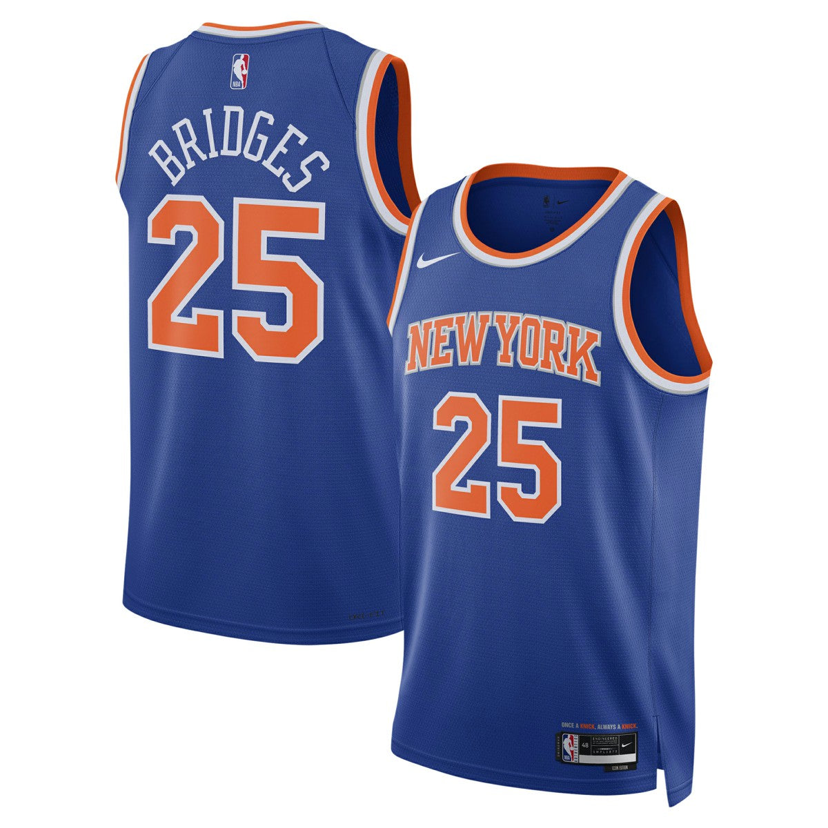 NBA Mikal Bridges New York Knicks Unisex 2024 Offseason Addition Swingman Jersey
