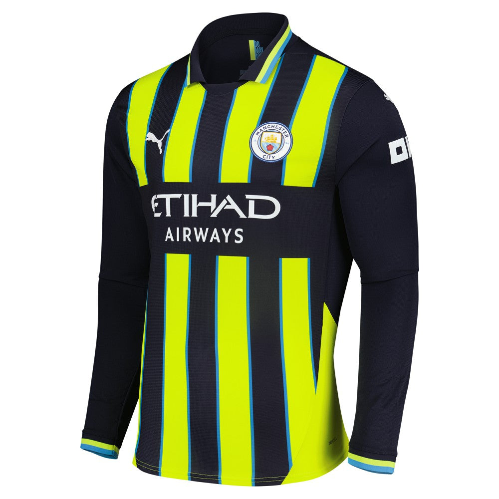 Manchester City 2024/25 Away Replica Long Sleeve Custom Jersey - Puma Navy