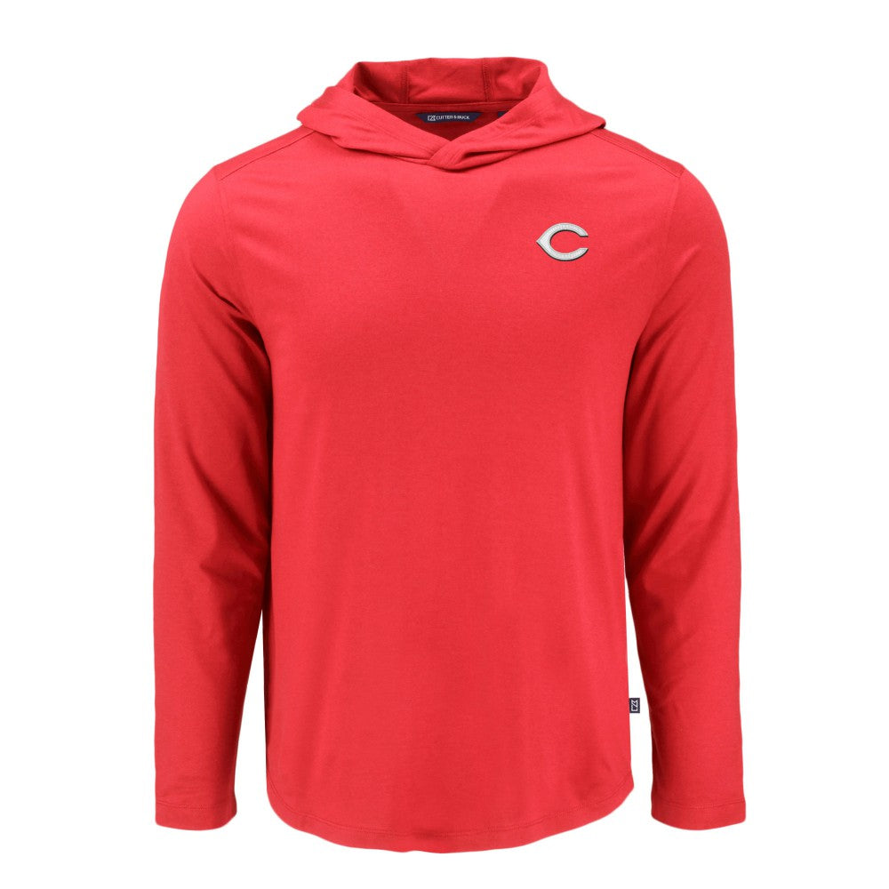MLB Cincinnati Reds Cutter & Buck Coastline Epic Comfort Recycled Eco Hoodie Long Sleeve T-Shirt
