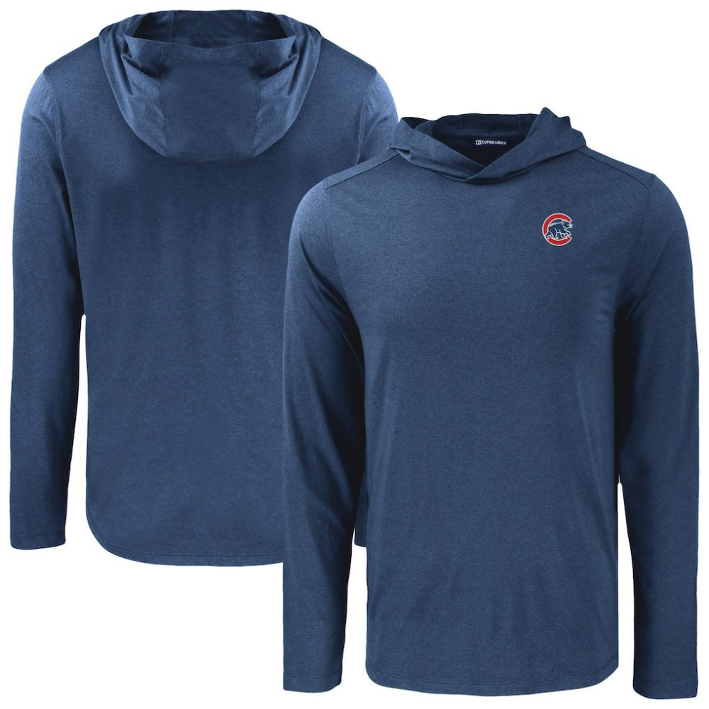MLB Chicago Cubs Cutter & Buck Coastline Epic Comfort Recycled Eco Hoodie Long Sleeve T-Shirt