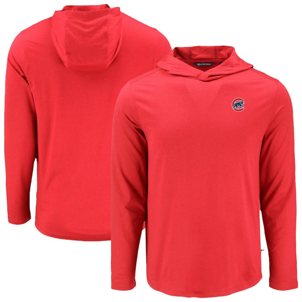 MLB Chicago Cubs Cutter & Buck Coastline Epic Comfort Recycled Eco Hoodie Long Sleeve T-Shirt