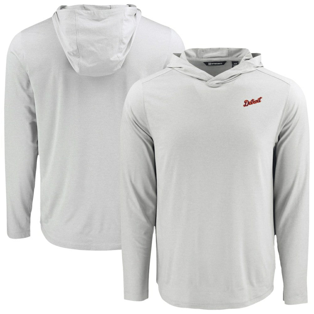 MLB Detroit Tigers Cutter & Buck Coastline Epic Comfort Recycled Eco Hoodie Long Sleeve T-Shirt