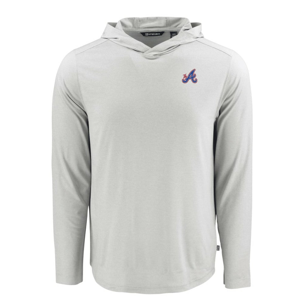MLB Atlanta Braves Cutter & Buck Coastline Epic Comfort Recycled Eco Hoodie Long Sleeve T-Shirt