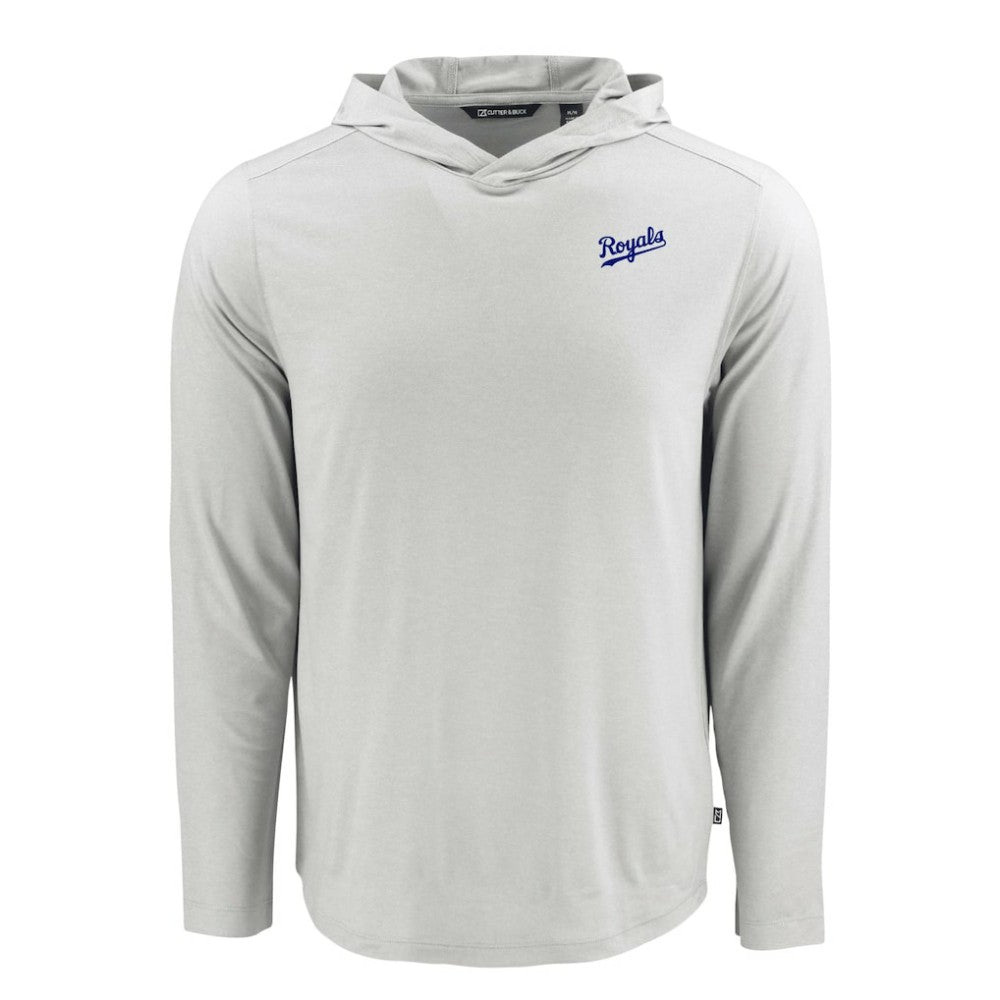 MLB Kansas City Royals Cutter & Buck Coastline Epic Comfort Recycled Eco Hoodie Long Sleeve T-Shirt