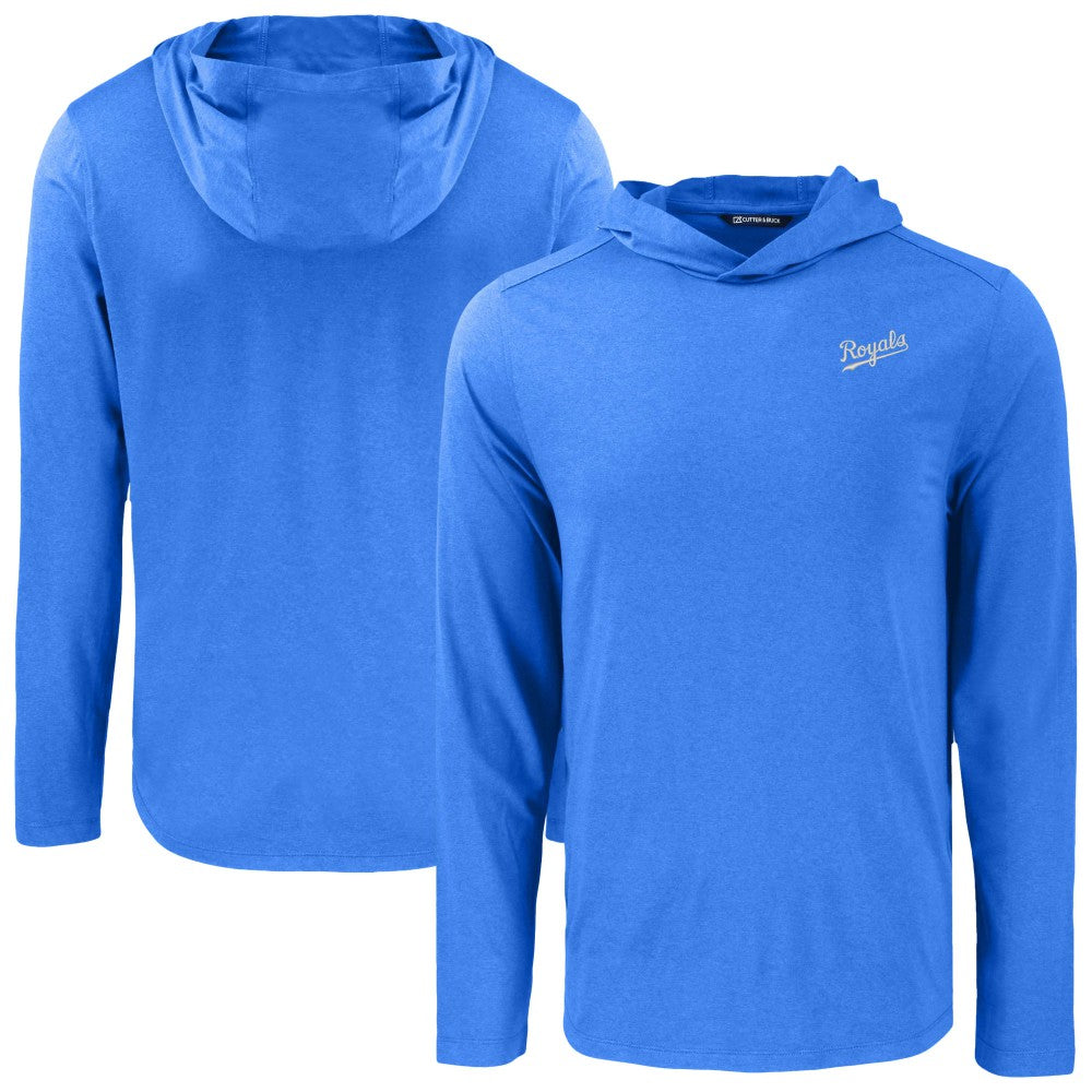 MLB Kansas City Royals Cutter & Buck Coastline Epic Comfort Recycled Eco Hoodie Long Sleeve T-Shirt