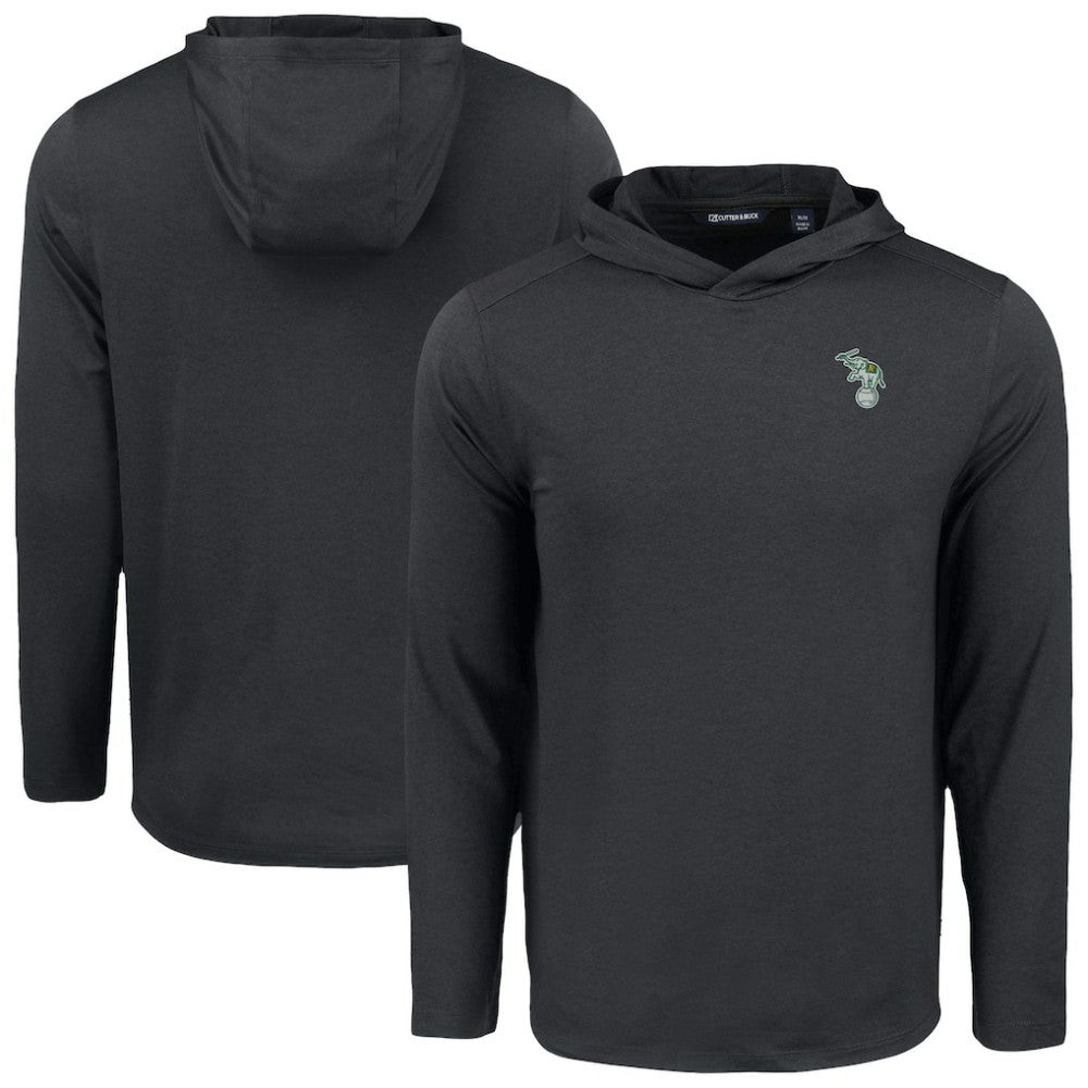 MLB Athletics Cutter & Buck Coastline Epic Comfort Recycled Eco Hoodie Long Sleeve T-Shirt