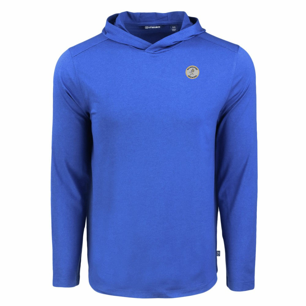MLB Milwaukee Brewers Cutter & Buck Coastline Epic Comfort Recycled Eco Hoodie Long Sleeve T-Shirt