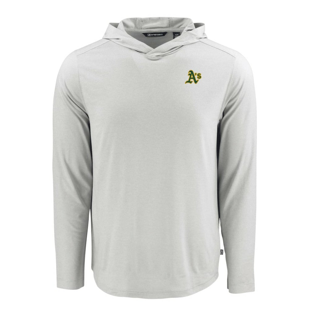 MLB Athletics Cutter & Buck Coastline Epic Comfort Recycled Eco Hoodie Long Sleeve T-Shirt