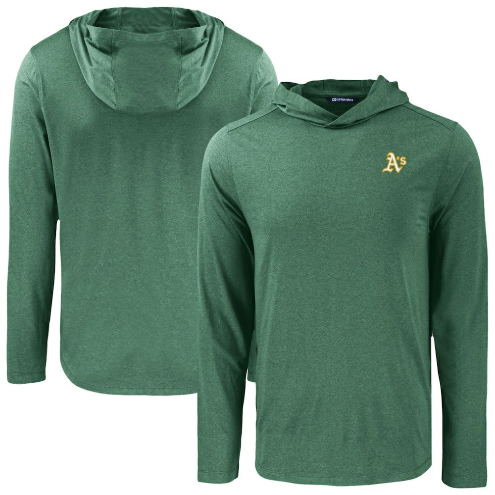 MLB Athletics Cutter & Buck Coastline Epic Comfort Recycled Eco Hoodie Long Sleeve T-Shirt