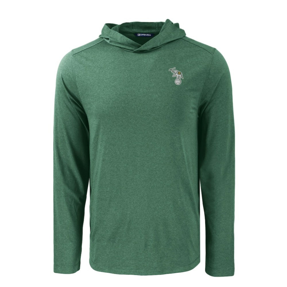 MLB Athletics Cutter & Buck Coastline Epic Comfort Recycled Eco Hoodie Long Sleeve T-Shirt