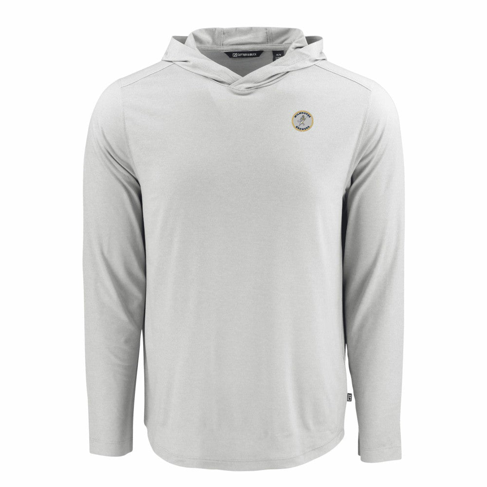 MLB Milwaukee Brewers Cutter & Buck Coastline Epic Comfort Recycled Eco Hoodie Long Sleeve T-Shirt